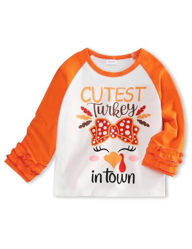 Thanksgiving Shirt Baby Coolest Turkey in Town Turkey Print Thanksgiving Clothes for Toddler Boy