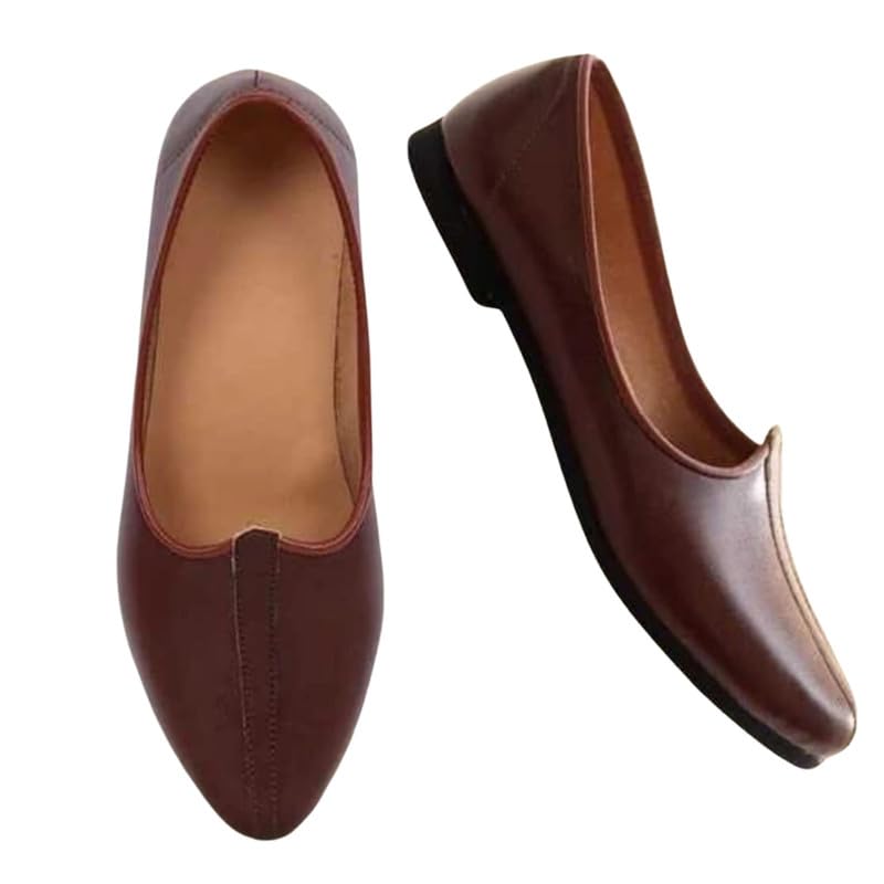 Image of Ekaaya Men's Leather Ethnic Mojari Jutti | Punjabi Rajasthani Jodhpuri Desi Jalsa Shoes