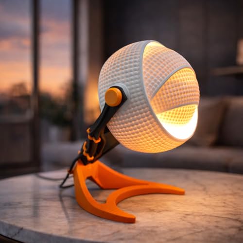 Image of Handcrafted Wooden Table Lamp, Minimalist Lighting for Bedroom, Living Room & Office, Eco-Friendly Desk Lamp, LED Bulb Compatible, Rustic Home Decor Accent Light (ORC1)