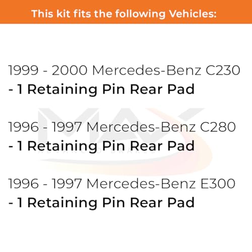 Image of Max Advanced Brakes Front & Rear Brake Kit Compatible With 1999 2000 Mercedes-Benz C230 C280 E300 w /1 Retain Pin Rr Pd Replacement Premium OE Disc Brake Rotors and Ceramic Brake Pads