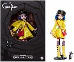 Monster High Skullector Doll, Coraline Collectible in Yellow Raincoat with Dress and Accessories Like Rag Doll, Cat Figure, and Doll Stand