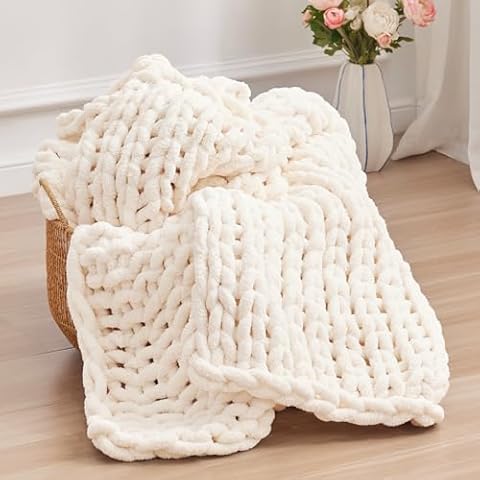Negwoo Chunky Knit Throw Blanket Cover