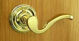 Bordeaux by FPL- Solid Brass Privacy Lever Set for Bedroom/Bathroom Doors, 2-3/4" Backset, Polished Brass Finish