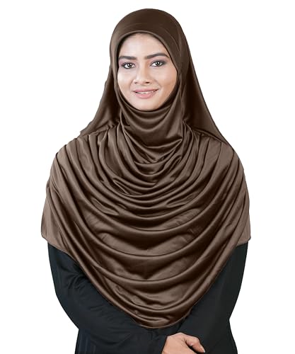 Image of Mehar Hijab Stretchable Frilled Hijab Scarf for Muslim Women | Soft Polyester Stylish Hijab for Women & Teenagers Faeezah Hijab