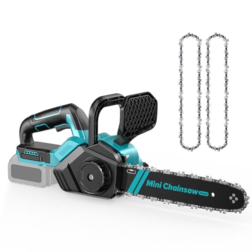 Cordless 12 Inch Chainsaw Brushless Battery Electric Chainsaw Compatible with Makita BL 18V Auto-Oiler Handheld Chain Saw for Gardening Wood Cutting Trimming (Without Battery and Charger)