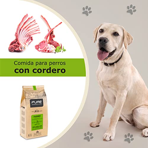 Avantis Pure Farmer Adult Futter für Erwachsene Hunde mittlerer und großer Rassen, 2 kg, 100% vollständiges und ausgewogenes Futter – sehr verdaulich mit Lamm