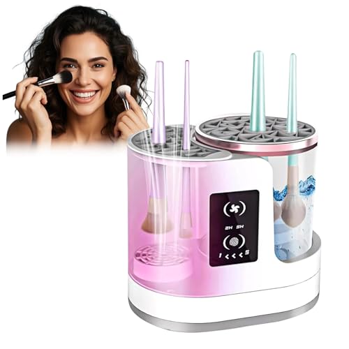 Limpiador de brochas de maquillaje y secador, 3 en 1 eléctrico, función de lavado y secado al aire, para todo tipo de pinceles, limpiador de brochas de maquillaje
