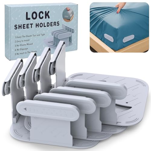 Upgrade Bed Sheet Holders for Corners, Lock Sheet Holders, 4Pcs