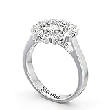 SISGEM 1ct Moissanite Engagement Ring, 925 Sterling Silver Platinum Plated Cluster Solitaire Ring, Personalised Ring, for Her Women Ladies Girlfriend Engagement (Size L)