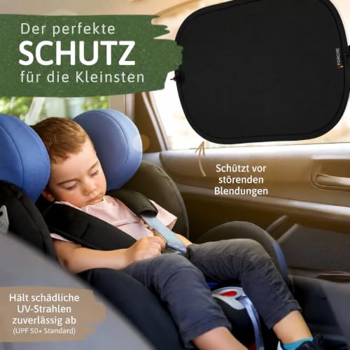 FORCHE® Sonnenschutz Auto Baby mit UV-Schutz UPF50+, Auto Sonnenschutz Kinder mit Saugnäpfen, Sonnenblende Auto Seitenfenster… – Ansicht 2