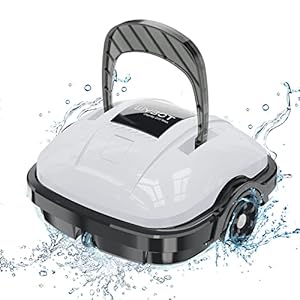 WYBOT Poolroboter Akku Kabellos Poolsauger Roboter mit Dual-Antriebsmotoren 100 Mins, Automatisches Parken Poolroboter Akku Robotersauger für Flachem Boden Aufstellpools bis 80 m² Weiß