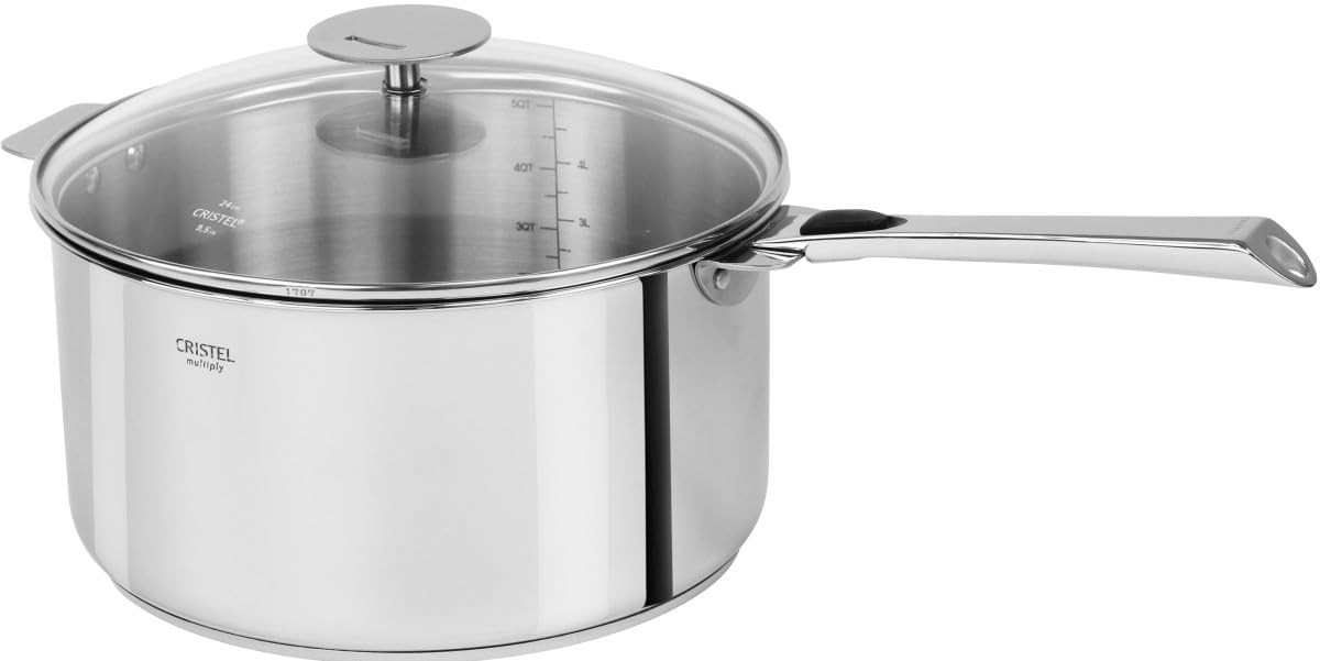 Cristel - F24QMP- Faitout inox 24cm sans poignée amovible - Collection Casteline