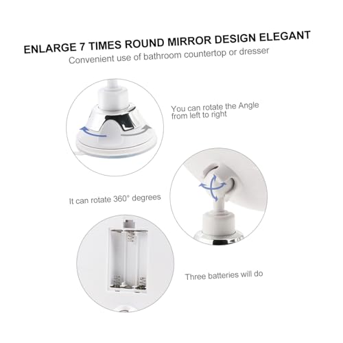 Miroir de maquillage grossissant 7x LED à ventouse ERINGOGO