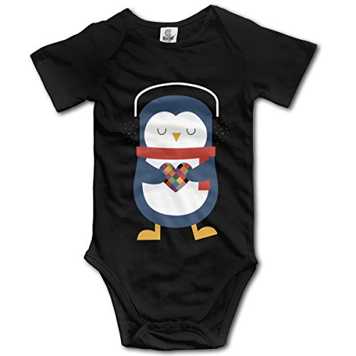 Baby Boys Girls Unisex Romper Bodysuit Take My Heart Penguin Infant Funny Jumpsuit