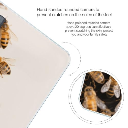 Báscula digital de baño Bees con pantalla LCD y plataforma de vidrio templado miniatura 4