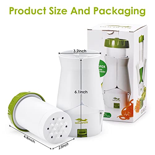 Goldfox Mandoline Slicer For Kitchen, Vegetable Slicer For Zucchini, Onion, Potato, Tomato, Cucumber, Vegetable Cutter, Zucchini Noodle Maker, Spiralizer For Veggies, Washable (White) #TOP5