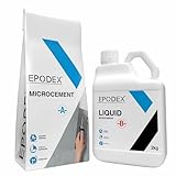 EPODEX Microcement Kit for Walls, Concrete Overlay for Industrial Look & Microcement for Walls Indoors/Outdoors, Durable Decorative Finish, 39.6lbs (Approx. 75 sq ft for 2 Coats) – Traffic White