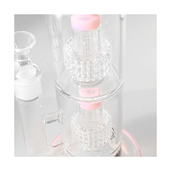 Black Leaf | Icebong 2x Trommelperkolator in rosa-pink| aus Borosilikatglas | H: 405mm | ø 65/52mm | Bong für deine… – Bild 3
