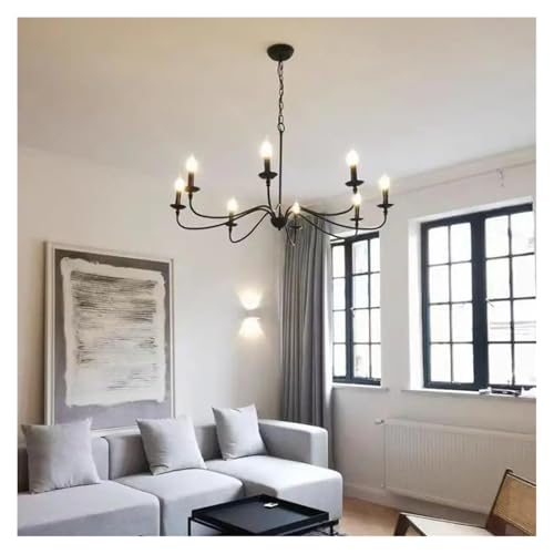 Lustre à bougies doré moderne luminaire 6 lampes pour salon
