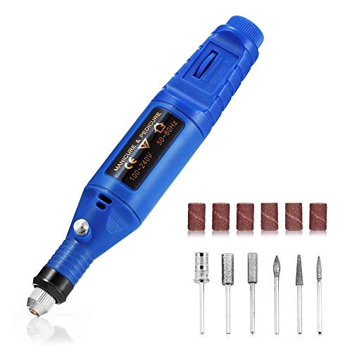 Image of DIY Crafts Nail Art Drill Kit File Professional Electric Manicure Pedicure Drill Sander Pen Nail Art Grinder with Multi Sanding Bits and Power Adapter (Design No # 3, Nail Art Drill)