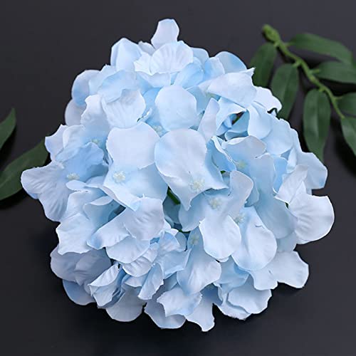 FagusHome 30 Pcs Silk Hydrangea Heads Artificial Flowers Heads and Stems Fake Hydrangea Flowers for Home Wedding Decor (Blue) - Image 3