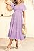 Maternity Dress Photoshoot Baby Shower Easter Pregnancy Summer Purple Floral Casual Flowy Midi Flutter Sleeve Dress 2025