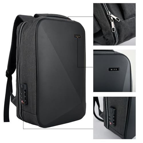 Image of NIYX Roberto Built-in USB Port BackPack | Number Locking, Multi Compartment, 21 Litre Hard Shell Shoulder Laptop Bagpack | Office, Travel & College Backpack | School Backpack For Kids