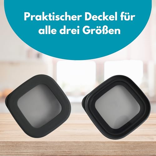 Vorratsdosen mit Deckel luftdicht diverse Sets Küchenorganizer Aufbewahrungsbox BPA frei stapelbare Vorratsbehälter für sämtliche Lebensmittel 'wie Zucker Mehl und Müsli' (4x 1200ml & 1x HLKauf-Block)