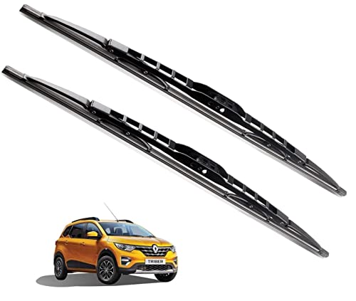 Image of Euro Care Metal Type Wiper Blade Compatibility with Renault Triber Windshield Car Wiper Blade Size D-20,P-16