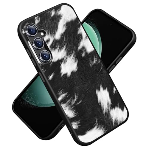 ZXHSBROK for Samsung Galaxy S25 FE Case, Premium Slim Silicone with [Soft Anti-Scratch Microfiber Lining] Shockproof Protective Case for Samsung Galaxy S25 FE 5G 6.7", Cow Print