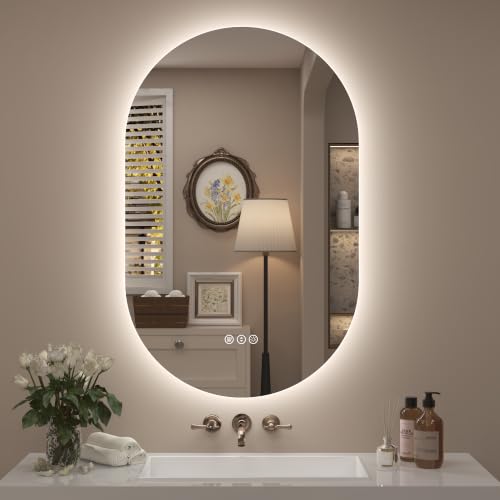 Image of 24x36 Inch Oval Backlit LED Bathroom Vanity Mirror