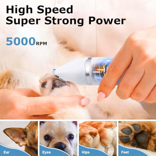 Image of Qpets 4 in 1 Electric Dog Grooming Kit - USB Hair Trimmer with 2 Limiting Combs for Thick Long Hair - Suitable for Dogs and Cats