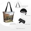 AABSTBFM Park Printed Shopping Bags for Women Ladies Girls, Reusable Zipper Shoulder Tote Bag, Grocery Bags, Shopper Handbag, and Beach Bag #3