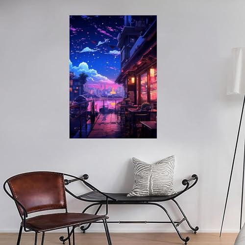 Tableau décoration murale salon paysage urbain moderne 40x60cm