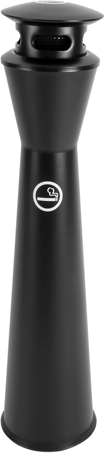 Cigarette Butt Collector with Inner Bucket, Outdoor standing ashtray, Large Capacity Stainless Steel Vertical Trash Cans for Patio, Deck