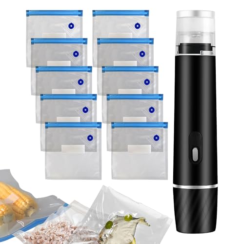 Machine de scellant à vide - Machine de scellant chauffant | Kit de démarrage de la nourriture | Outil d'étanchéité des aspirateurs de 800mAh | Économiseur de nourriture compacte | Dispositif d'emball