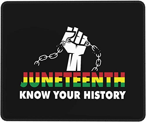 IUBBKI Alfombrilla de ratón Juneteenth African American Freedom Black History, Impermeable, Antideslizante, Cuadrada, para Teclado, para Ordenador portátil de Oficina, 8,3 x 10,3 Pulgadas