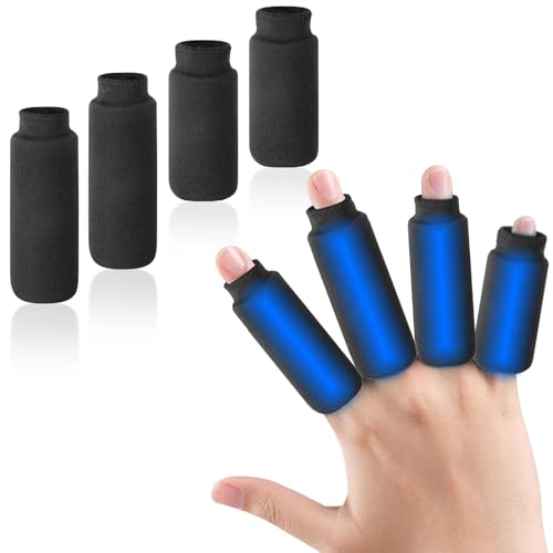 Pack de glace en gel doigt et orteil - 4pcs manche de cryothérapie réutilisable pour les blessures, l'arthrite, la tendonite, la goutte et les entorses, non toxiques et sans latex