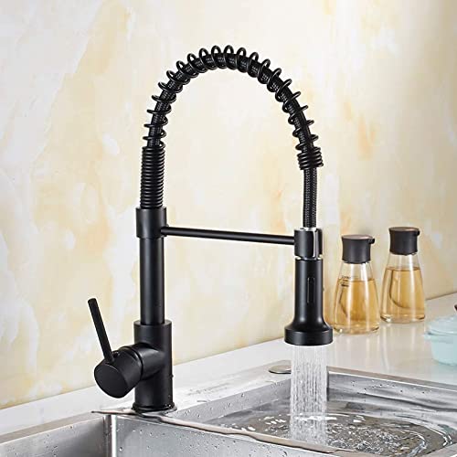 Mitigeurs flexibles chauds et froids haut de gamme et robinet extractible de cuisine peint noir