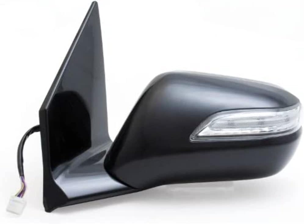Fit System - 63040H Driver Side Mirror for Acura MDX, Black PTM, w/Turn Signal & Memory, Blue Lens, Foldaway, Heated Power