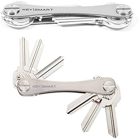 Miniatura 8 de KeySmart - Llavero organizador de llaves, de titanio, plateado, para uso diario, llavero para llave inteligente de automóvil, hasta 14llaves