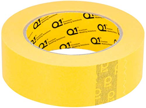 Q1 - 1-1/2 inch (36mm X 50m) Premium High Performance Automotive Yellow Masking Tape - High Temperature - 1-Roll