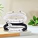 Personalized Braided Couples Bracelet Engraved Handmade Braided Rope ID Bracelets Set for Anniversary Birthday Gift (His Queen)