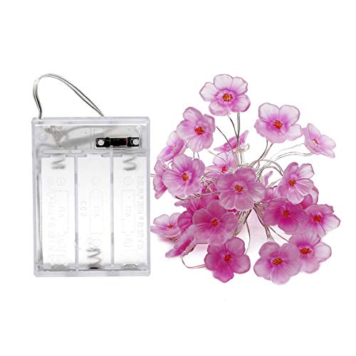 Onemore 30FT3AA Flower String Lights Fairy Pink Cherry Blossom String Lights Battery Operated 10Ft 30 Leds For Kids Girls Bedroom, Christmas, Spring, Garden, Wedding, Indoor Outdoor Decoration thumb #6