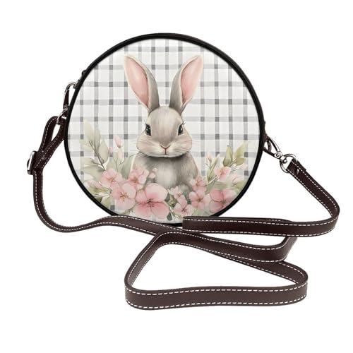 Sac à bandoulière rond pour femme sac à main Bunny Floral en cuir végétalien réglable