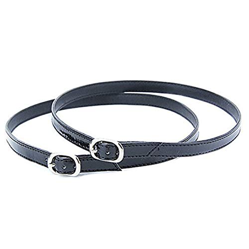 Jinxuny - Sangles de Chaussures Amovibles en Cuir PU - Accessoire pour Femme - Talons Hauts - Anti-lâche - avec Boucle Cuir Noir