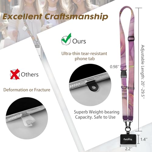 Image of Icycay Phone Lanyard Crossbody Strap Neck Adjustable Teacher Women Marble | for Cell Phone Case Keys ID Badges, Anti Theft, Multifuctional, Cute Phone Holder, Travel Hiking Essential Accessories, Gifts