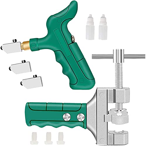 CHENGNAN Kit de herramientas de corte de azulejos de vidrio, abridor de azulejos portátil, aleación dura, rueda de cuchillo de 6 mm para cortar vidrio en el hogar