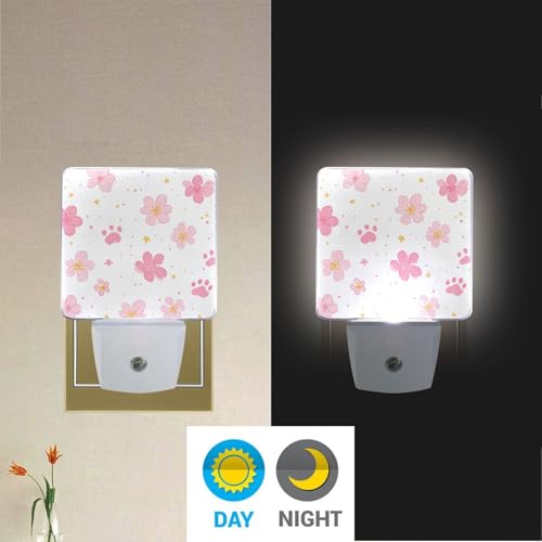 Lámpara de noche con sensor y diseño floral rosa miniatura 4