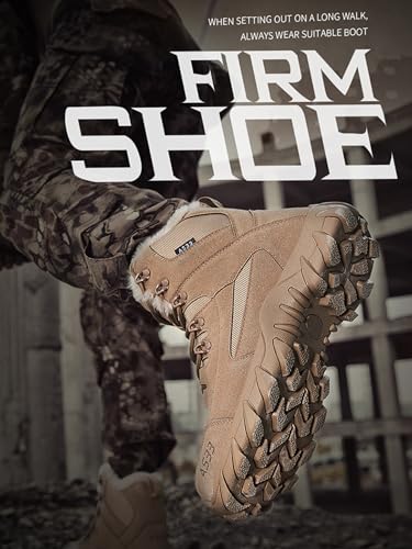 Kervaky Men's snow boots plush warm boots winter hiking boots military tactical boots cotton boots work boots outdoor boots4